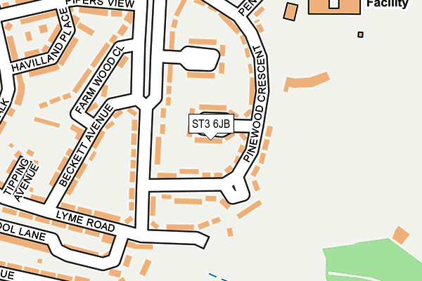 ST3 6JB map - OS OpenMap – Local (Ordnance Survey)