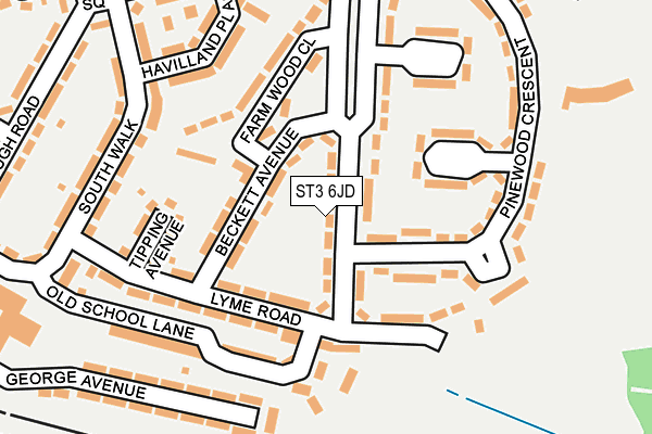 ST3 6JD map - OS OpenMap – Local (Ordnance Survey)