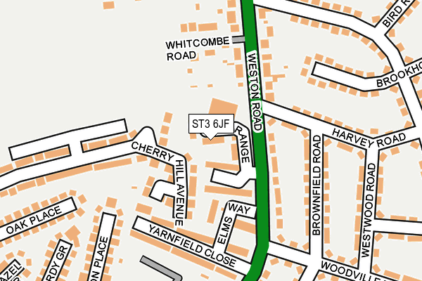 ST3 6JF map - OS OpenMap – Local (Ordnance Survey)