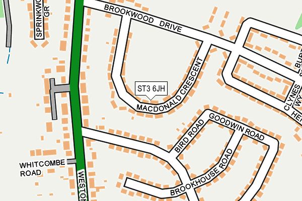 ST3 6JH map - OS OpenMap – Local (Ordnance Survey)