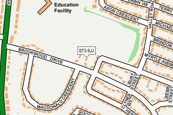 ST3 6JJ map - OS OpenMap – Local (Ordnance Survey)