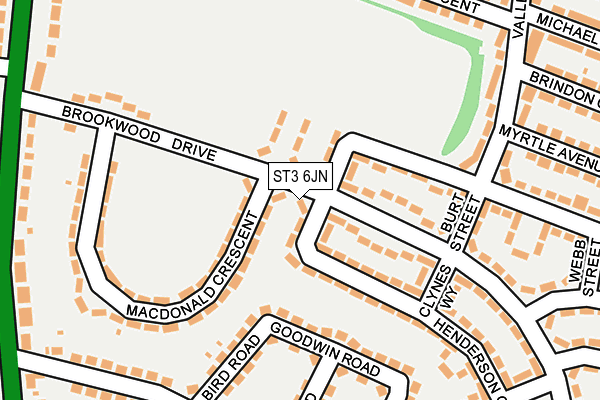 ST3 6JN map - OS OpenMap – Local (Ordnance Survey)