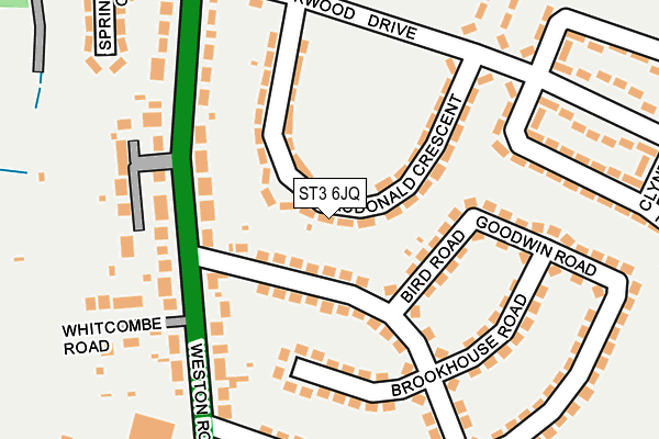 ST3 6JQ map - OS OpenMap – Local (Ordnance Survey)