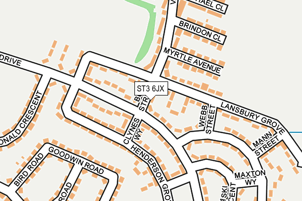 ST3 6JX map - OS OpenMap – Local (Ordnance Survey)
