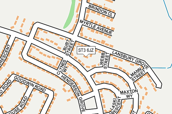 ST3 6JZ map - OS OpenMap – Local (Ordnance Survey)