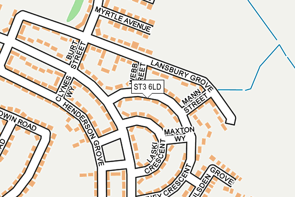 ST3 6LD map - OS OpenMap – Local (Ordnance Survey)