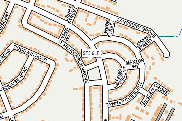 ST3 6LF map - OS OpenMap – Local (Ordnance Survey)