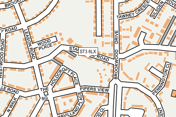 ST3 6LX map - OS OpenMap – Local (Ordnance Survey)