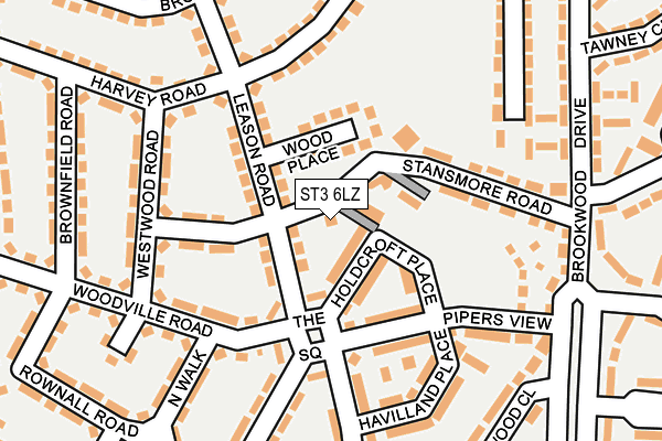 ST3 6LZ map - OS OpenMap – Local (Ordnance Survey)