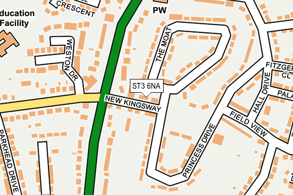 ST3 6NA map - OS OpenMap – Local (Ordnance Survey)