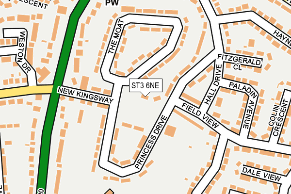 ST3 6NE map - OS OpenMap – Local (Ordnance Survey)