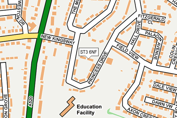 ST3 6NF map - OS OpenMap – Local (Ordnance Survey)