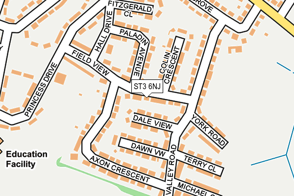ST3 6NJ map - OS OpenMap – Local (Ordnance Survey)