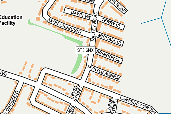 ST3 6NX map - OS OpenMap – Local (Ordnance Survey)