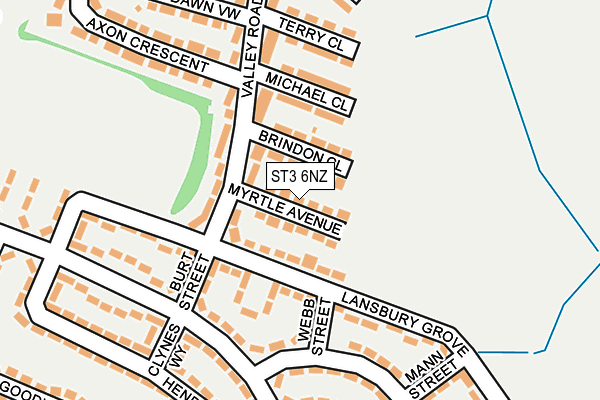 ST3 6NZ map - OS OpenMap – Local (Ordnance Survey)