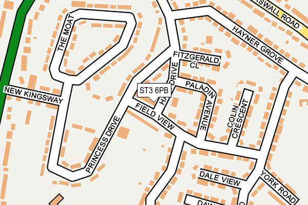 ST3 6PB map - OS OpenMap – Local (Ordnance Survey)