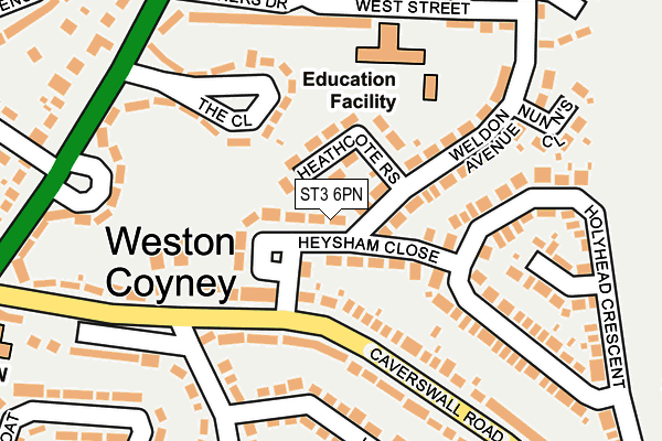 ST3 6PN map - OS OpenMap – Local (Ordnance Survey)