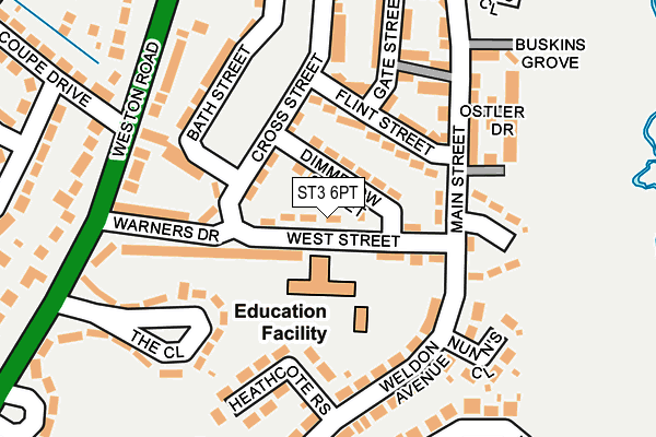 ST3 6PT map - OS OpenMap – Local (Ordnance Survey)