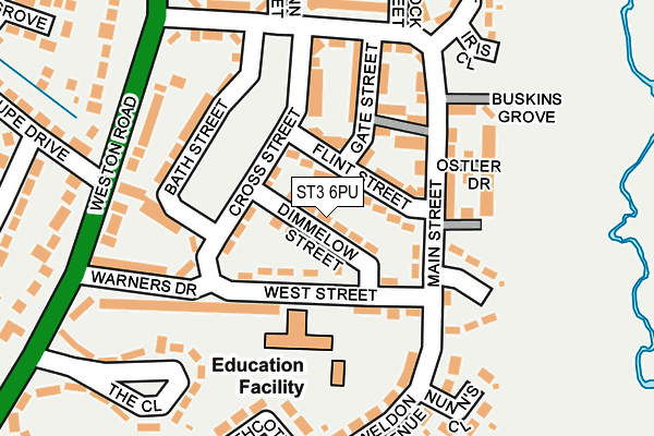 ST3 6PU map - OS OpenMap – Local (Ordnance Survey)