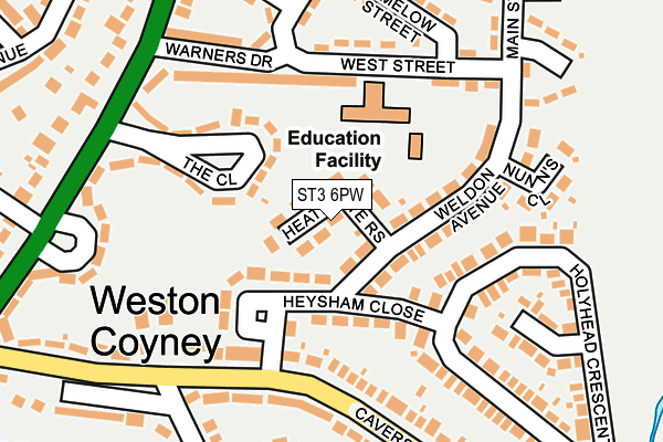 ST3 6PW map - OS OpenMap – Local (Ordnance Survey)