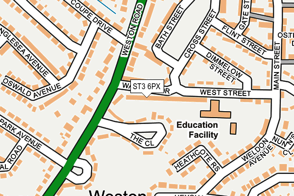 ST3 6PX map - OS OpenMap – Local (Ordnance Survey)