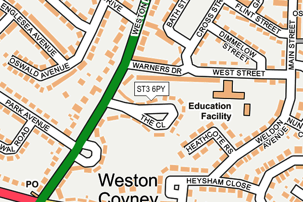 ST3 6PY map - OS OpenMap – Local (Ordnance Survey)