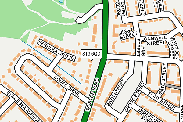 ST3 6QD map - OS OpenMap – Local (Ordnance Survey)