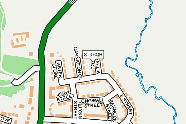 ST3 6QH map - OS OpenMap – Local (Ordnance Survey)