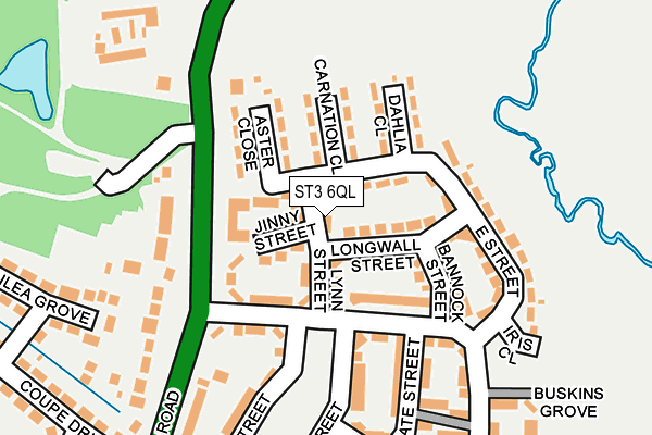 ST3 6QL map - OS OpenMap – Local (Ordnance Survey)