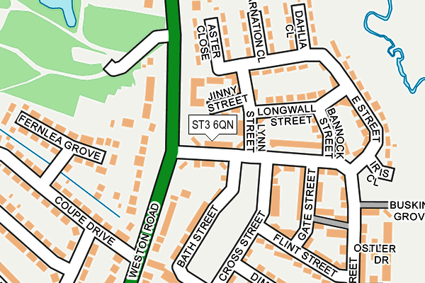 ST3 6QN map - OS OpenMap – Local (Ordnance Survey)