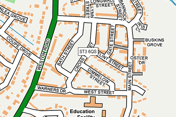 ST3 6QS map - OS OpenMap – Local (Ordnance Survey)