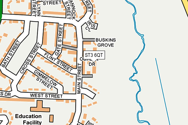 ST3 6QT map - OS OpenMap – Local (Ordnance Survey)