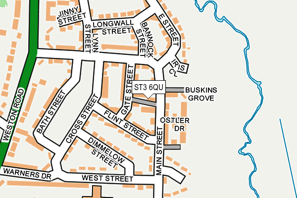 ST3 6QU map - OS OpenMap – Local (Ordnance Survey)