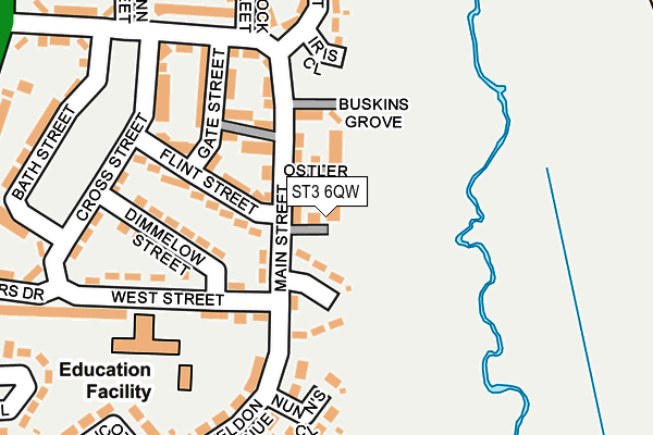 ST3 6QW map - OS OpenMap – Local (Ordnance Survey)