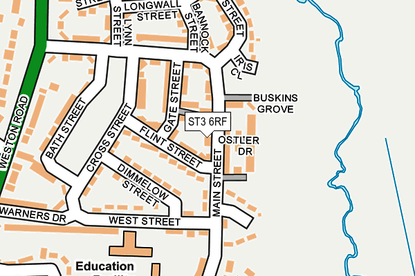 ST3 6RF map - OS OpenMap – Local (Ordnance Survey)