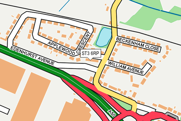 ST3 6RP map - OS OpenMap – Local (Ordnance Survey)