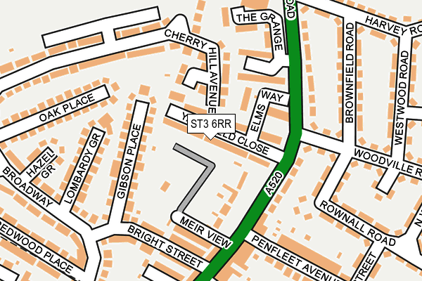 ST3 6RR map - OS OpenMap – Local (Ordnance Survey)