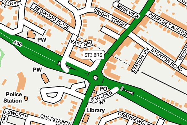 ST3 6RS map - OS OpenMap – Local (Ordnance Survey)