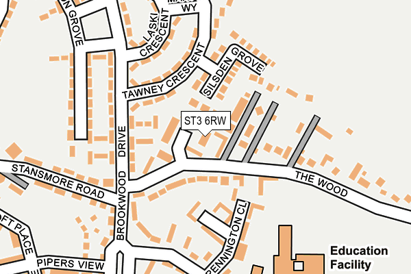 ST3 6RW map - OS OpenMap – Local (Ordnance Survey)
