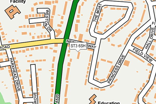 ST3 6SH map - OS OpenMap – Local (Ordnance Survey)