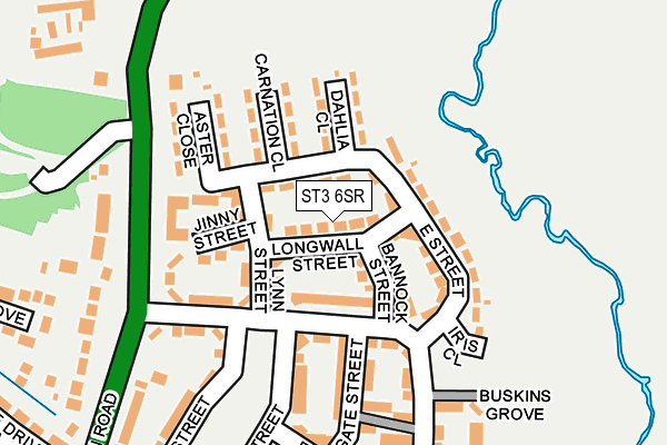 ST3 6SR map - OS OpenMap – Local (Ordnance Survey)