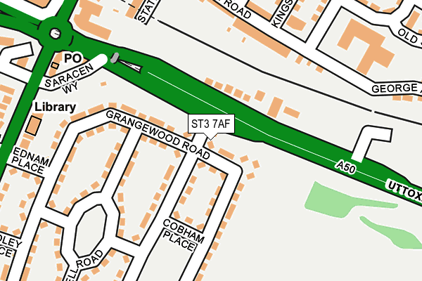 ST3 7AF map - OS OpenMap – Local (Ordnance Survey)