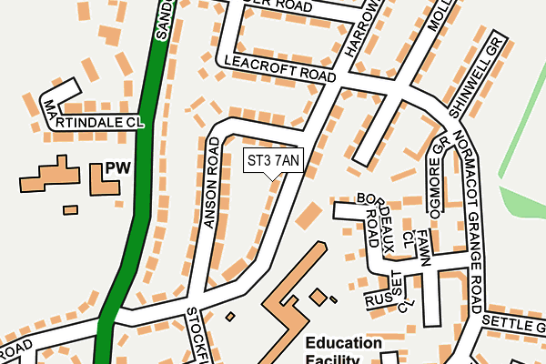 ST3 7AN map - OS OpenMap – Local (Ordnance Survey)