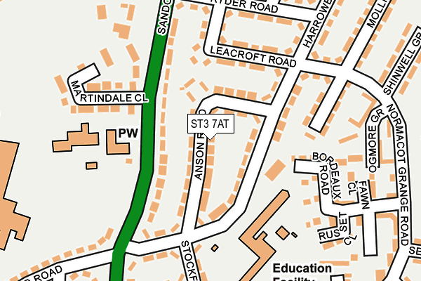 ST3 7AT map - OS OpenMap – Local (Ordnance Survey)