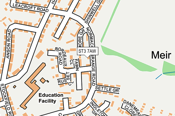 ST3 7AW map - OS OpenMap – Local (Ordnance Survey)