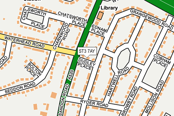 ST3 7AY map - OS OpenMap – Local (Ordnance Survey)