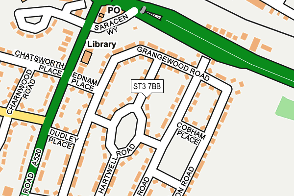 ST3 7BB map - OS OpenMap – Local (Ordnance Survey)