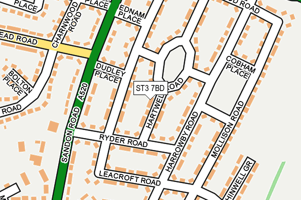 ST3 7BD map - OS OpenMap – Local (Ordnance Survey)