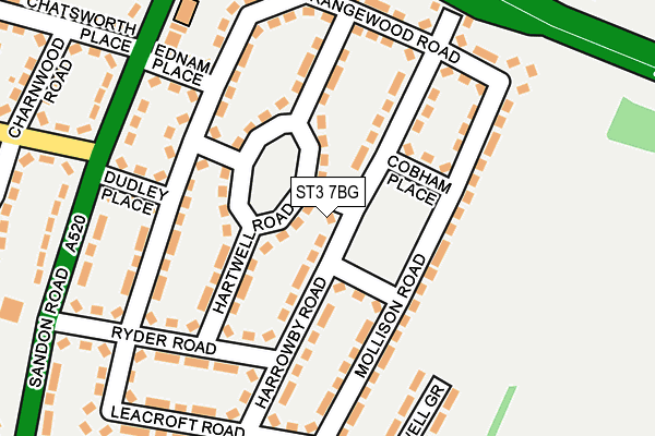 ST3 7BG map - OS OpenMap – Local (Ordnance Survey)