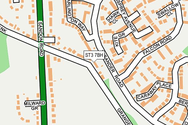 ST3 7BH map - OS OpenMap – Local (Ordnance Survey)